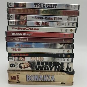 John Wayne DVD Film Collection Lot Of 25 Bonanza Big Jake Western Train Robbers
